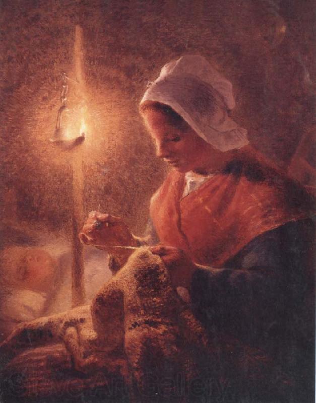 Jean Francois Millet Woman Sewing by Lamplight Spain oil painting art